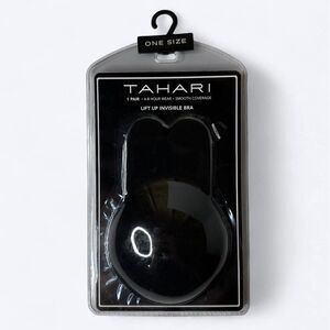 Tahari Lift Up Invisible Bra Black One Size One‎ Pair New